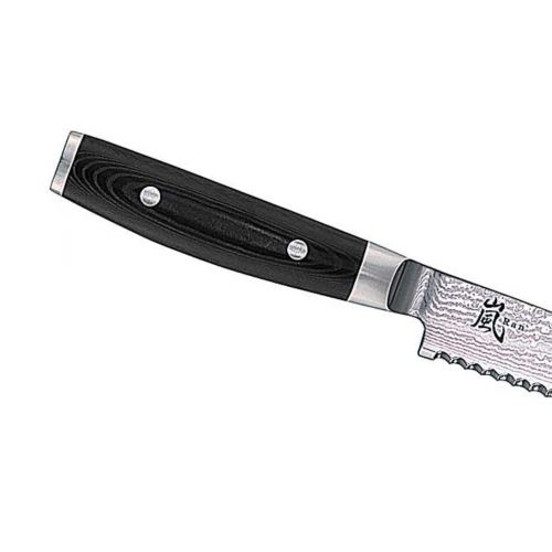 Yaxell, 'RAN', Brotmesser, Klingenlänge 23 cm, 69-lagiger Damaststahl, Griff  Leinen-Micarta 