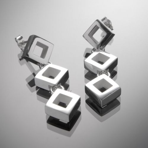 Grosse Jewels, Ohrstecker 'kleine Rauten III', 925 Silber