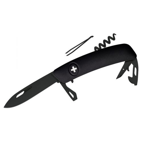 Swiza D03 All Black, Schweizer Taschenmesser, schwarze Griffschale