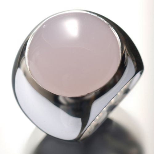 Grosse Jewels, Ring 'Rose Ocean', 925 Silber, Rosenquarz, Cabochon