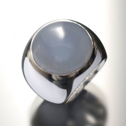 Grosse Jewels, Ring 'Sky Ocean', 925 Silber, Chalcedon, Cabochon