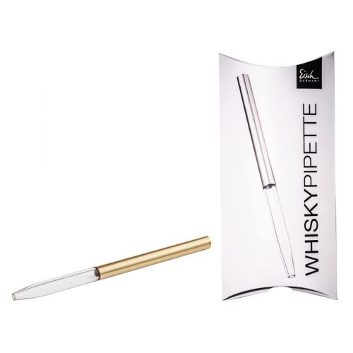 Eisch, Serie Gentleman, Whisky Pipette Gold 999/2, im Geschenkkarton