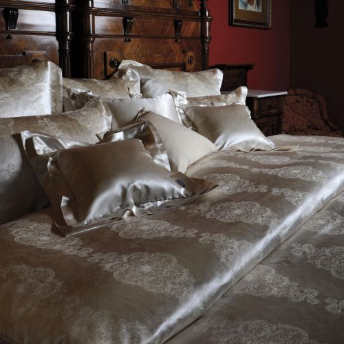 Plauener Seidenweberei, Spannbettlaken aus 100% Seide, Design 'Alba tussah'