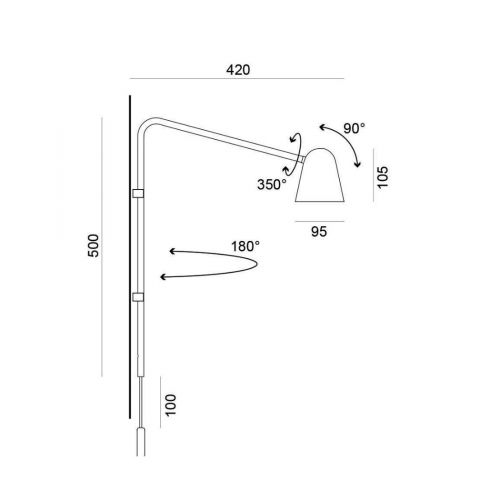 Formagenda, Wandleuchte, Modell Chaplin Wall, verschiedene Ausführungen