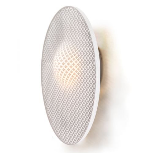Cozi, Wandlampe, Modell ‚Focus Wall Light - white Elipse‘, weißes 3D-gedrucktes Nylongewebe