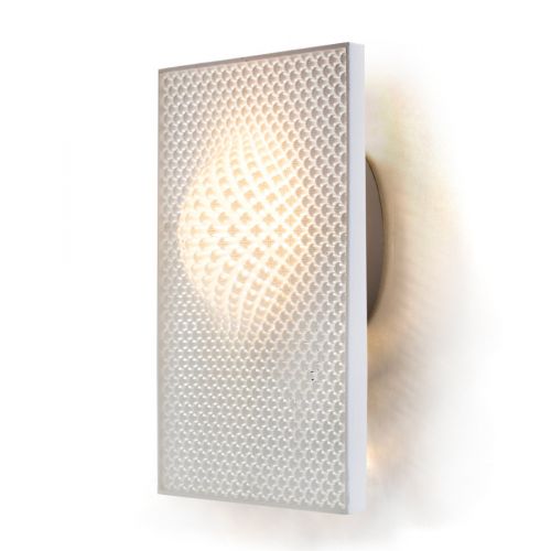 Cozi, Wandlampe, Modell ‚Focus Wall Light - white Rectagnle‘, weißes 3D-gedrucktes Nylongewebe
