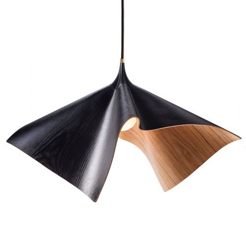 Cozi, Hängelampe, Modell ‚Bloom Light Pendant‘, schwarz mit furnierter Esche 