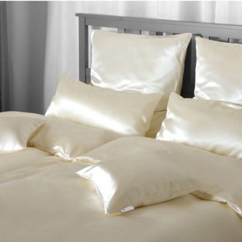 Plauener Seidenweberei, Spannbettlaken aus 100% Seide, Design 'Helios natur'