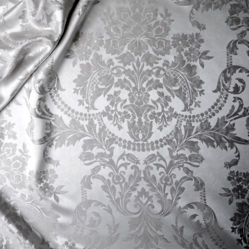 Plauener Seidenweberei, Spannbettlaken aus 100% Seide, Design 'Portofino ash'