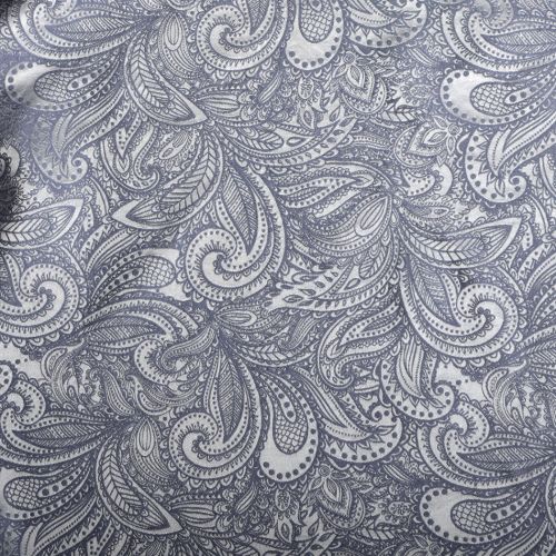 Plauener Seidenweberei, Spannbettlaken aus 100% Seide, Design 'Laurel marine'