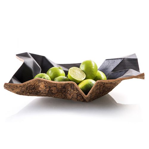 Cozi, Schale klein, Modell ‚Origoni‘, Esche schwarz mit Korkboden