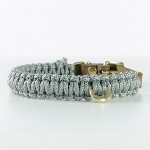 Molly and Stitch, Hundehalsband 'touch of leather', Farbe grau, 6 Größen