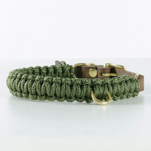 Molly and Stitch, Hundehalsband 'touch of leather', Farbe Military oliv, 6 Größen