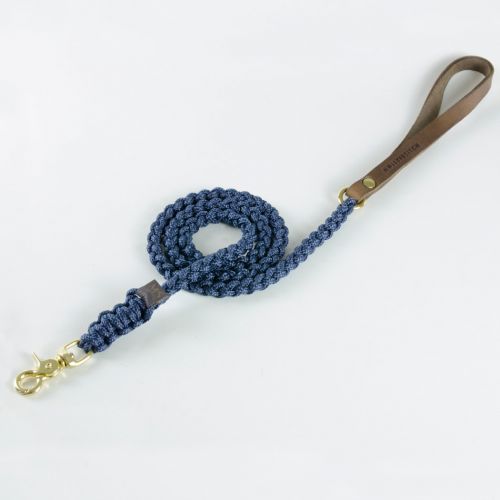 Molly and Stitch, Hundeleine 'touch of leather', Farbe Navy blau, 3 Größen
