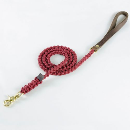 Molly and Stitch, Hundeleine 'touch of leather', Farbe Bordeaux rot, 3 Größen