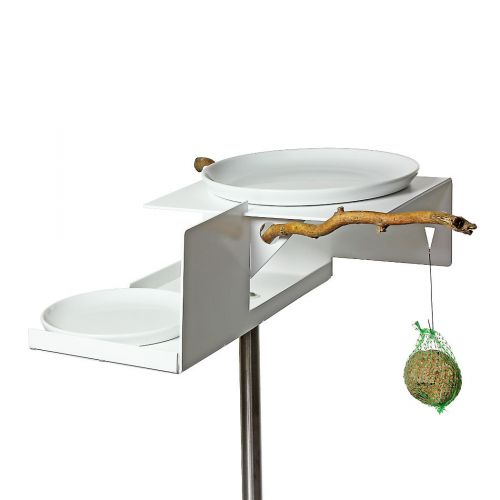 Opossum Design, Vogeltränke VT-1 mit Porzellanschalen, weiß