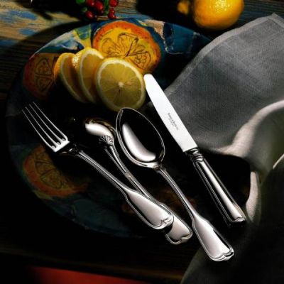 Robbe & Berking, Besteckserie 'Alt-Faden', 9 teilige Vorlegegarnitur, 925 Sterling Silber oder versilbert