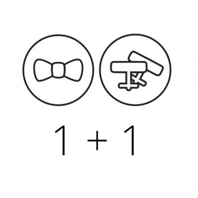 Bewooden, 2er Set, bestehend aus Holzfliege und passende Manschettenknöpfe