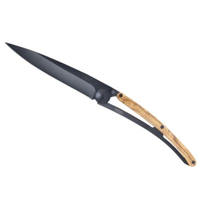 Deejo schwarz 390g, Motiv Uni, Olivenholzbeschalung