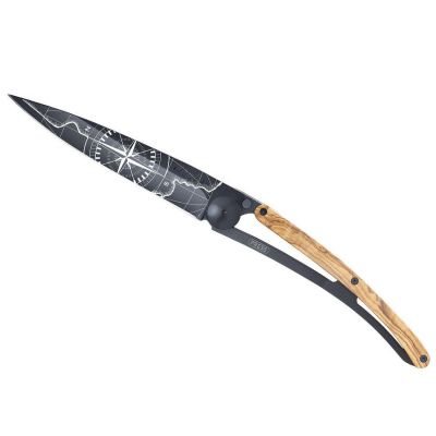 Deejo schwarz 390g, Motiv Terra Incognita , Olivenholzbeschalung