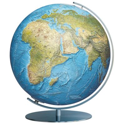 COLUMBUS DUORAMA Tischglobus OID-Code, 40cm, Acryl- oder Kristallglas, handkaschiert, Meridian und Fuß Metall, Edelstahl, matt