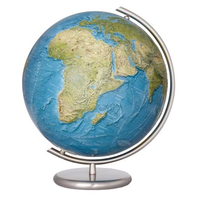 COLUMBUS DUORAMA Tischglobus OID-Code, 40cm, Kristallglas mundgeblasen, handkaschiert, Meridian und Fuß Metall, Edelstahl rund
