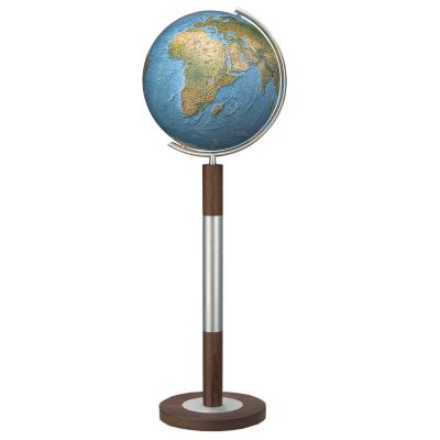 COLUMBUS DUORAMA Standglobus OID-Code, Imperator, 40cm, Kristallglas mundgeblasen, handkaschiert, Meridian Edelstahl, Fuß Wenge/Edelstahl