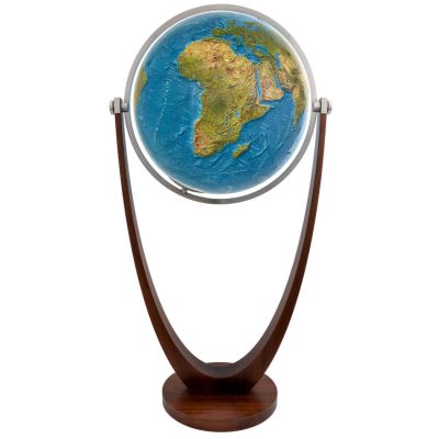 COLUMBUS Großglobus DUORAMA, OID-Code, 2 Größen, handkaschiert, Standfuß amerikanischer Nussbaum, Meridian aus Messingausführung