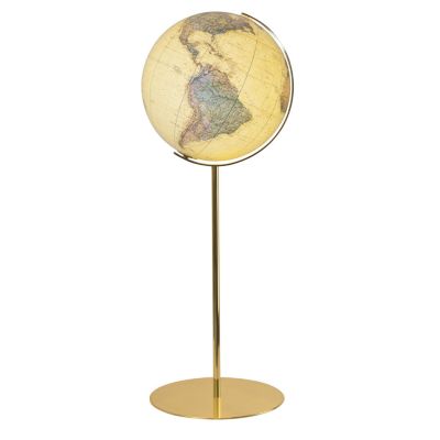 COLUMBUS ROYAL Standglobus OID-Code, 40cm, Acryl- und Kristallglas, handkaschiert, Meridian und Fuß Messingausführung