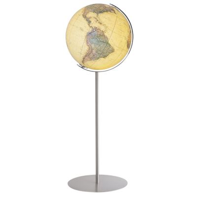 COLUMBUS ROYAL Standglobus OID-Code, 40cm, Acryl- oder Kristallglas, handkaschiert, Meridian und Fuß Edelstahl matt