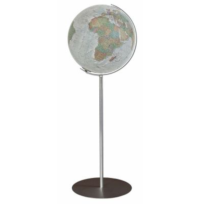 COLUMBUS DUO ALBA Standglobus OID-Code, 40cm, Acryl- oder Kristallglas, handkaschiert, Standfuß und Meridian aus Edelstahl, matt