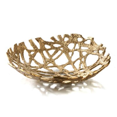 Zieher, exklusive Schale 'Roots' aus Messing, goldfarben, 38 cm