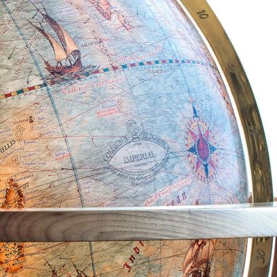 COLUMBUS Großglobus MAGNUM IMPERIAL, 100 cm, Acrylglas, handkaschiert, Holzgestell aus amerikanischem Nussbaum massiv mit Perlmuteinlage, Meridian aus Edelstahl