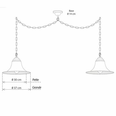 Authentage, Lampenserie 'Elegance', Hängeleuchte 'Pendante with chain', 2 Größen, verschiedene Ausführungen
