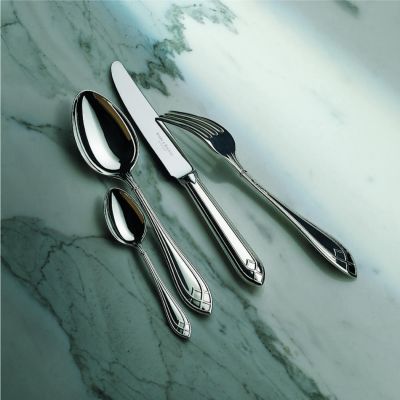 Robbe & Berking, Besteckserie 'Arcade', 4 teiliges Menübesteck, 925 Sterling Silber oder versilbert
