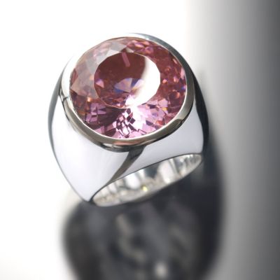 Grosse Jewels, Ring 'Rosa Lissabon', 925 Silber, Rosenquarz, rosa