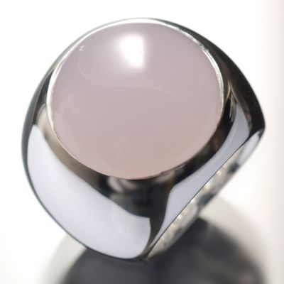 Grosse Jewels, Ring 'Rose Ocean', 925 Silber, Rosenquarz, Cabochon