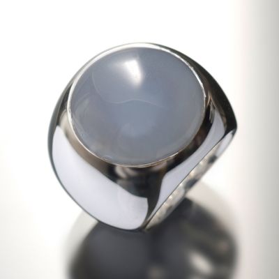 Grosse Jewels, Ring 'Sky Ocean', 925 Silber, Chalcedon, Cabochon