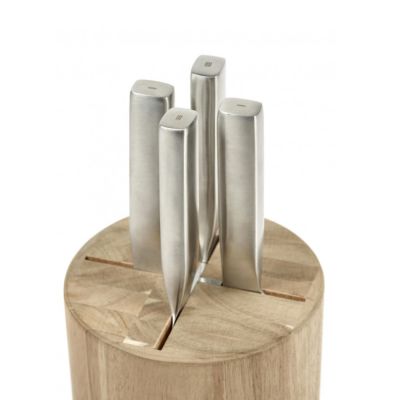 Serax, Base, 4er Messerset inkl. Messerblock aus Akazienholz von Piet Boon