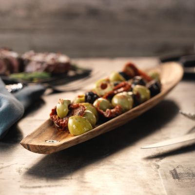 Robbe & Berking, Grillkollektion, Schale Teak groß, versilbert