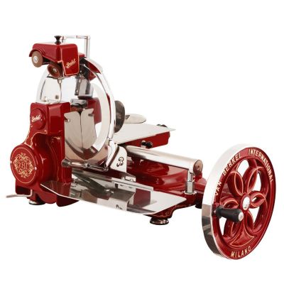 Berkel Aufschnittmaschine mit Schwungrad, Volano B114, Farbe rot