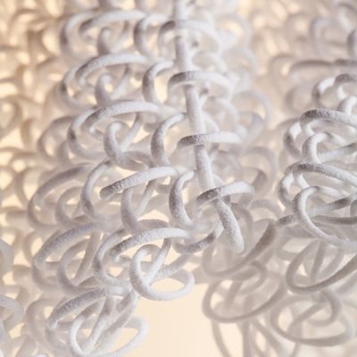 Cozi, Hängelampe, Modell ‚Ghost Pendant‘, weißes 3D-gedrucktes Nylongewebe