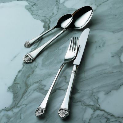 Robbe & Berking, Besteckserie 'Rosenmuster', 4 teiliges Menübesteck, 925 Sterling Silber oder versilbert