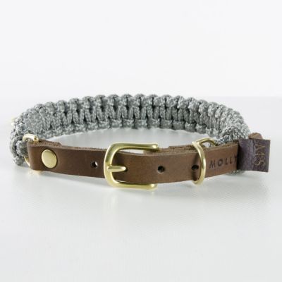 Molly and Stitch, Hundehalsband 'touch of leather', Farbe grau, 6 Größen