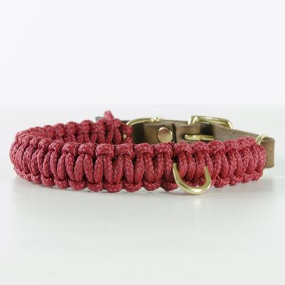 Molly and Stitch, Hundehalsband 'touch of leather', Farbe bordeaux rot, 6 Größen