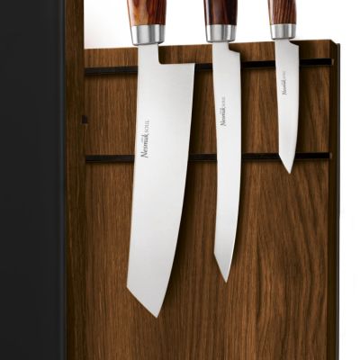 Nesmuk Messerhalter, Eiche geräuchert, Glas schwarz