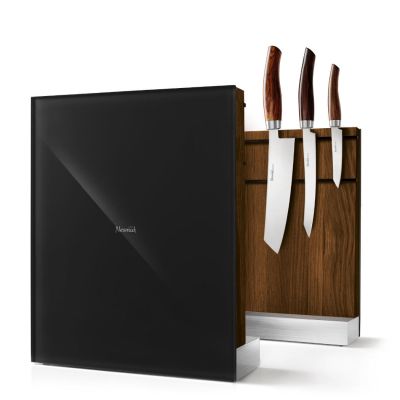 Nesmuk Messerhalter, Eiche geräuchert, Glas schwarz