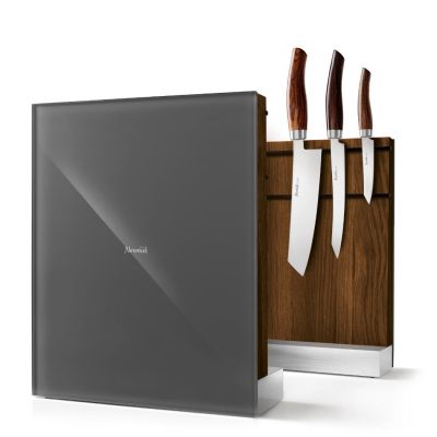 Nesmuk Messerhalter, Eiche geräuchert, Glas grau