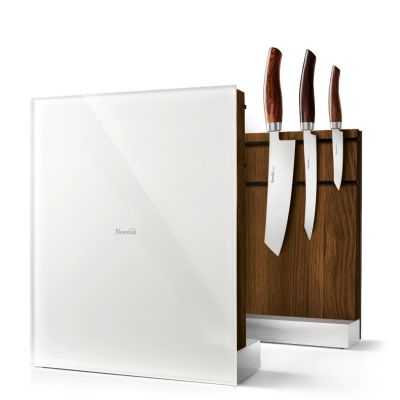 Nesmuk Messerhalter, Eiche geräuchert, Glas weiss