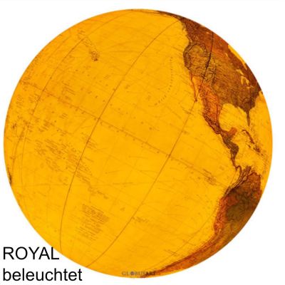 COLUMBUS ROYAL Tischglobus OID-Code, 34cm, Acryl- oder Kristallglas, handkaschiert, Meridian und Fuß Messingausführung